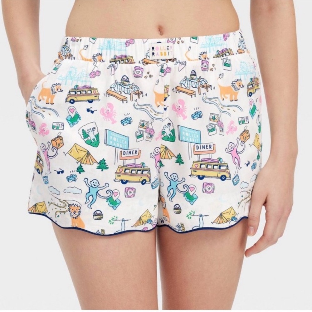 NWT Roller Rabbit x Target - Roadtrip Poplin Boxer Pajama Shorts, Large